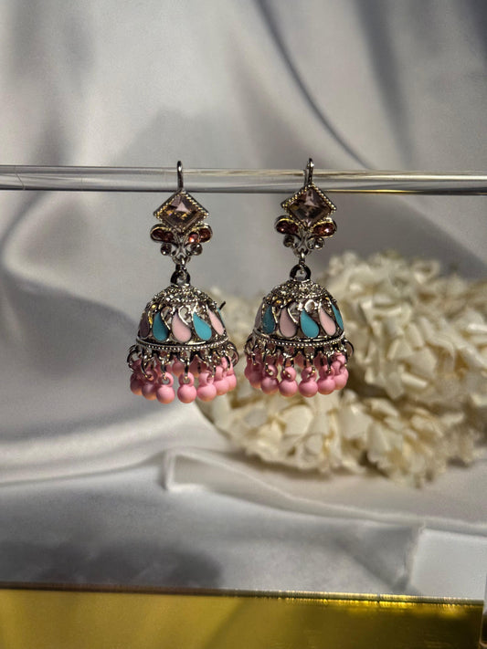 Chakor silver booti Rang-e-desi pink n blue