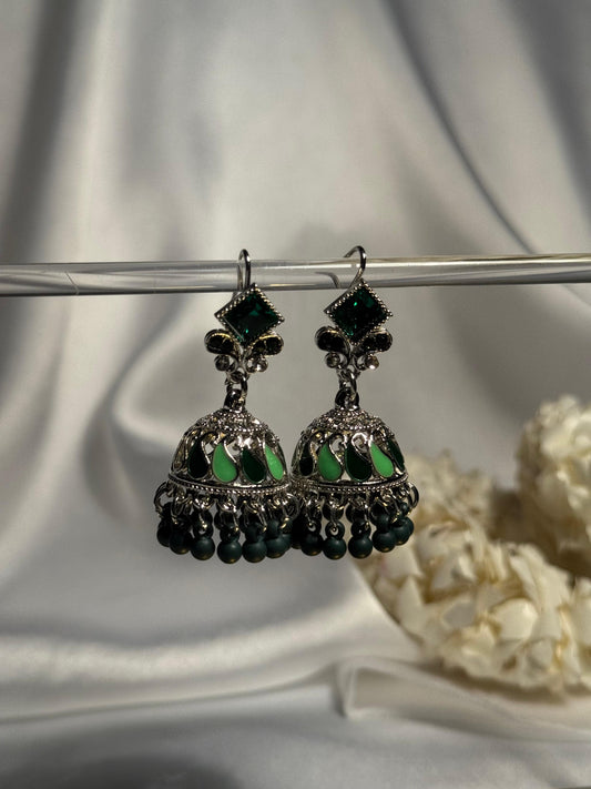 Chakor silver booti Rang-e-desi green