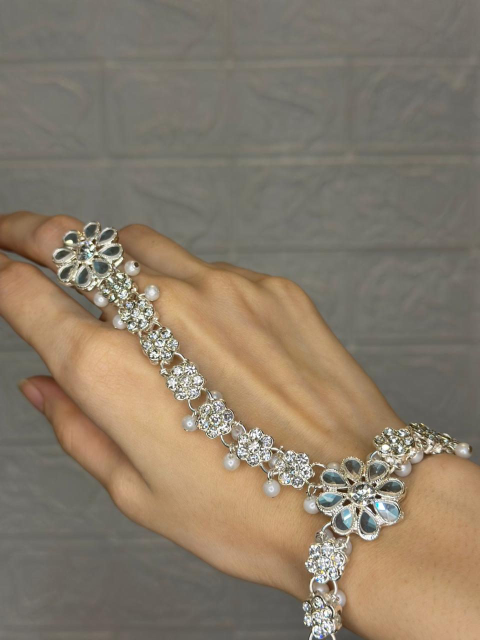hath phool silver floral