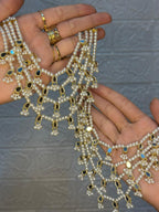 sheesha moti 4 layer saharay/earchains (Gold)