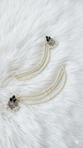 Nazakat black earrings with tripple saharay