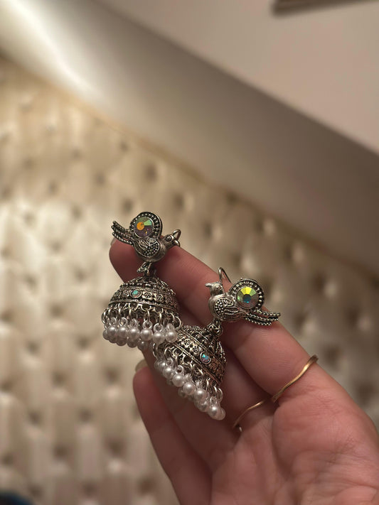 Chiriya Katoori Jhumki (Silver)
