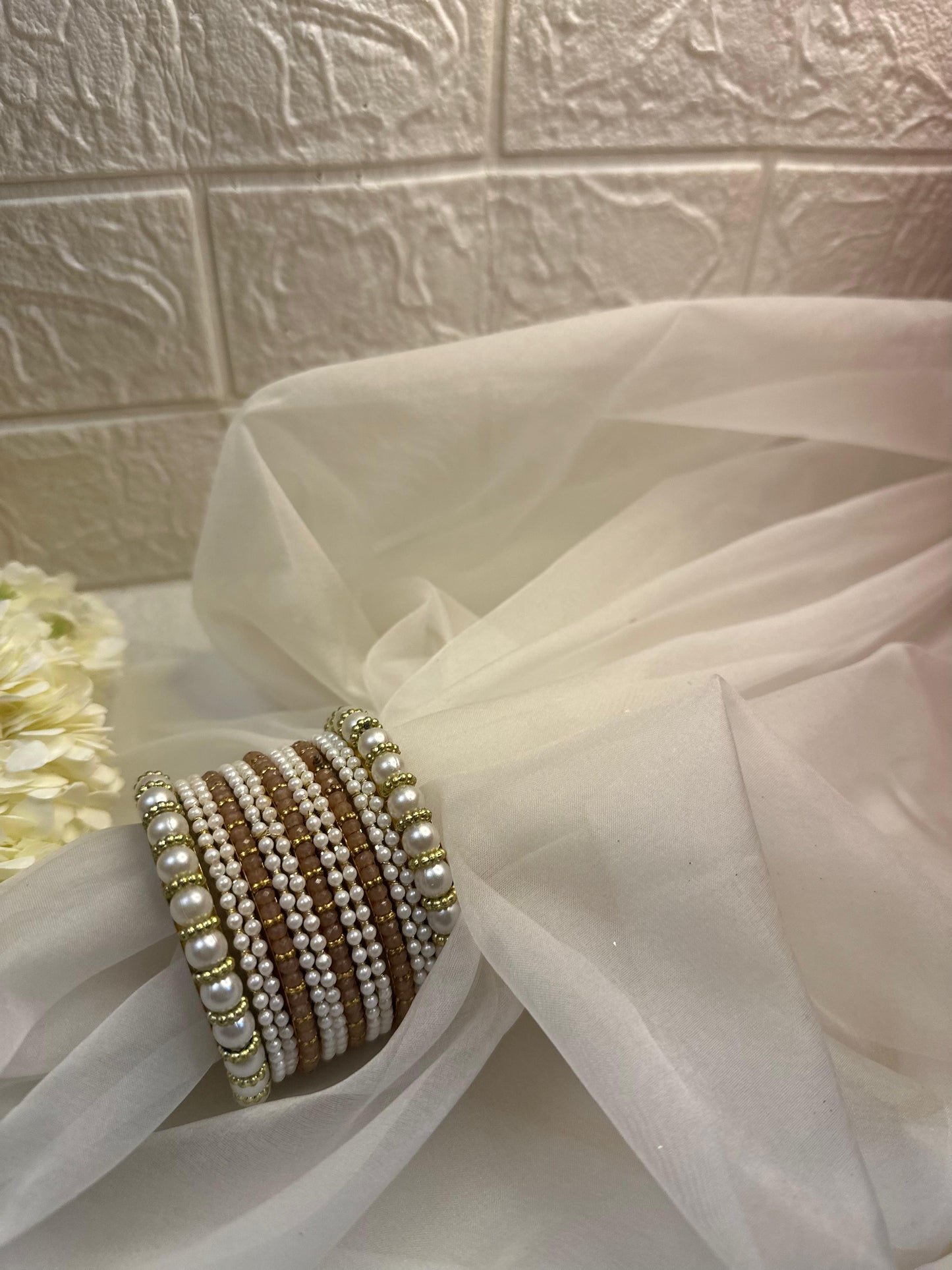 Moti Bangles (Peach)