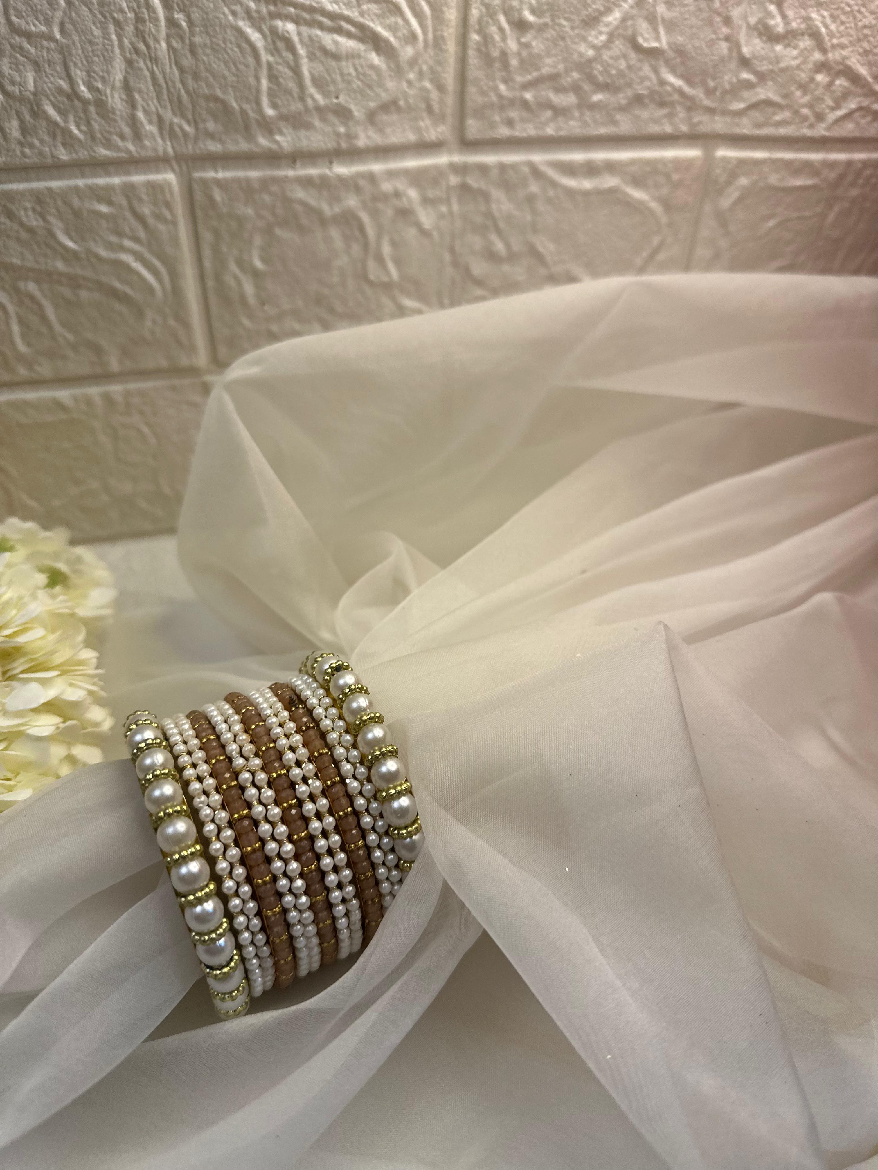 Moti Bangles (Peach)
