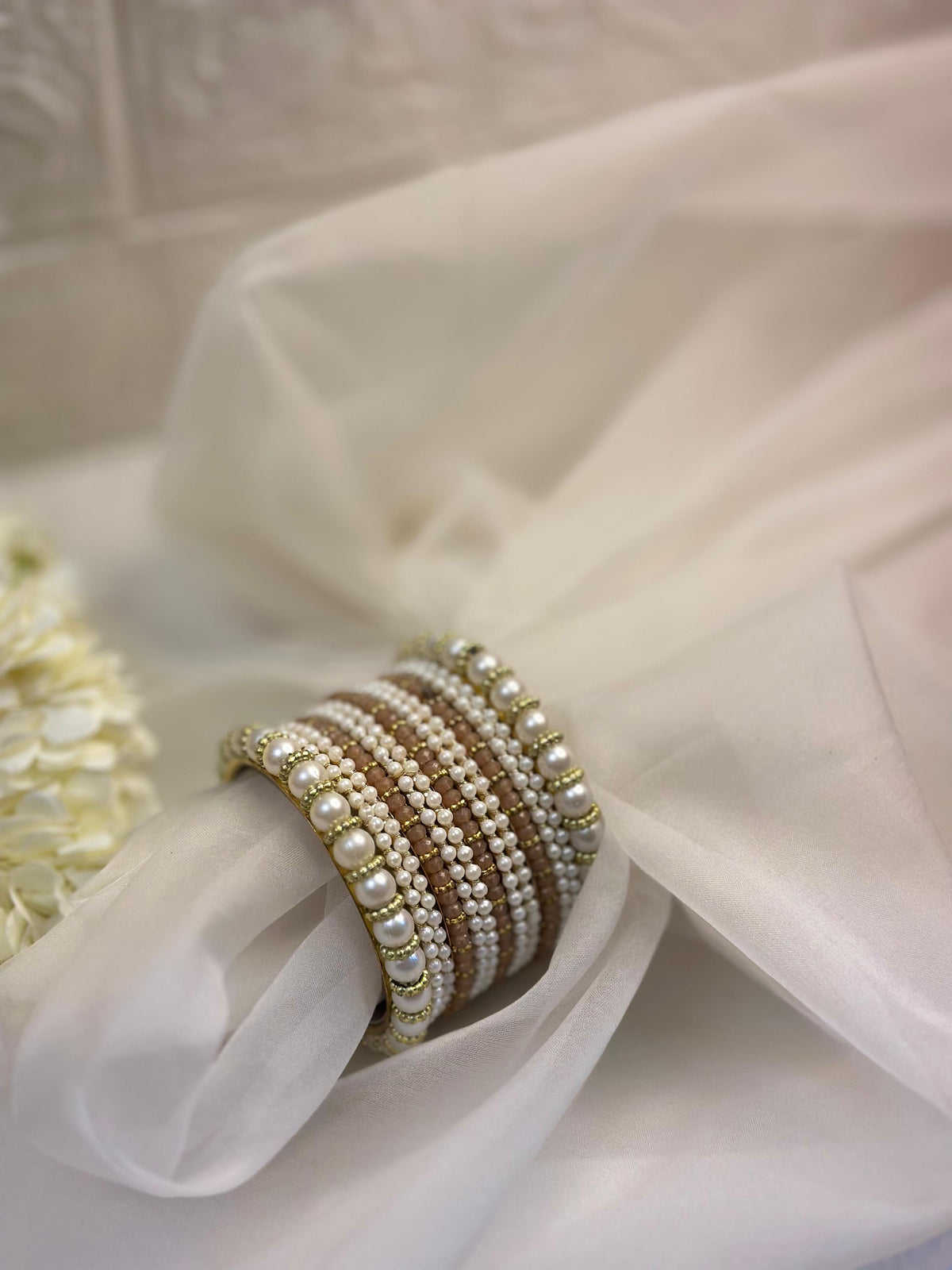 Moti Bangles (Peach)