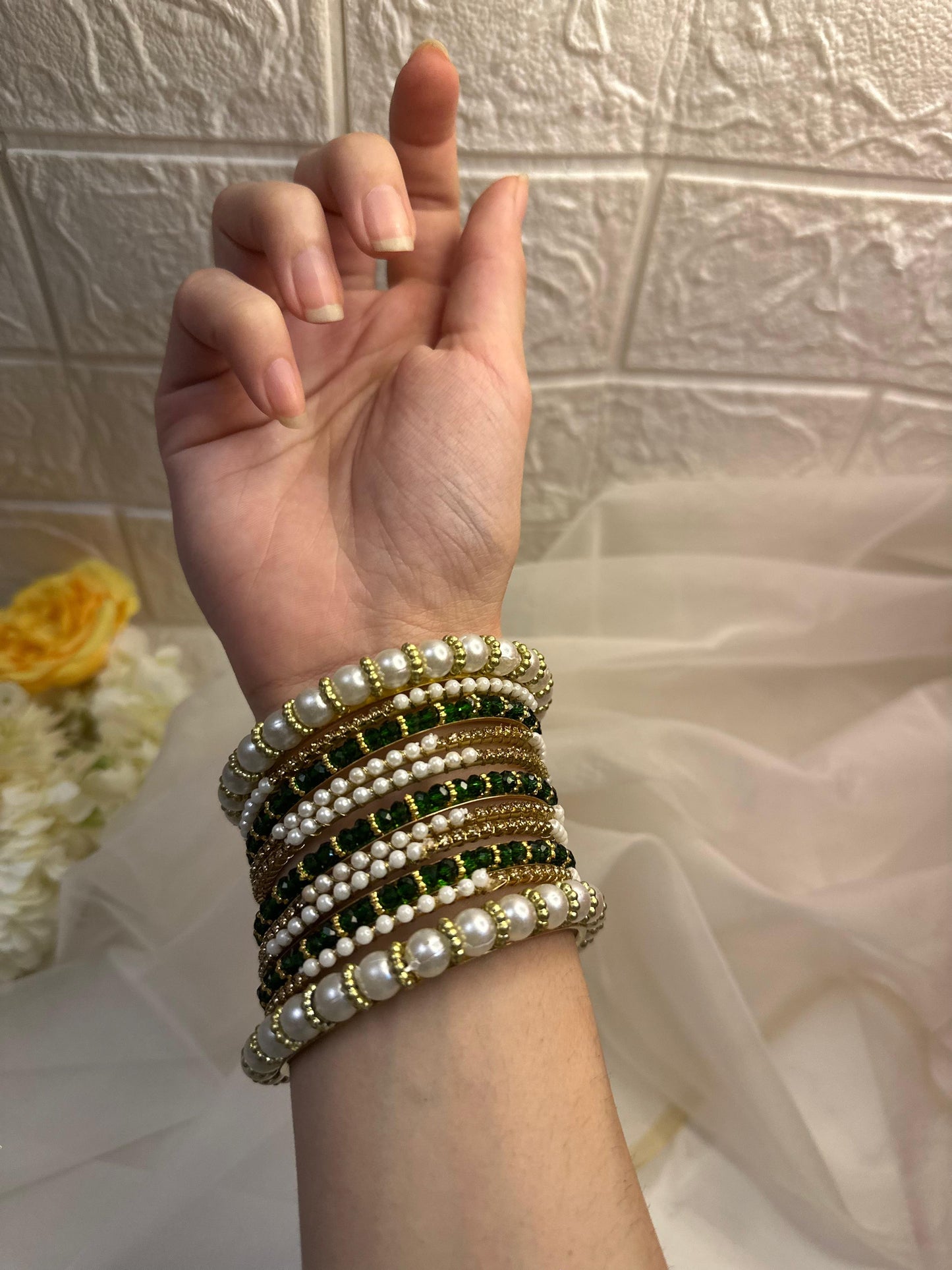 Moti Bangles (Green)
