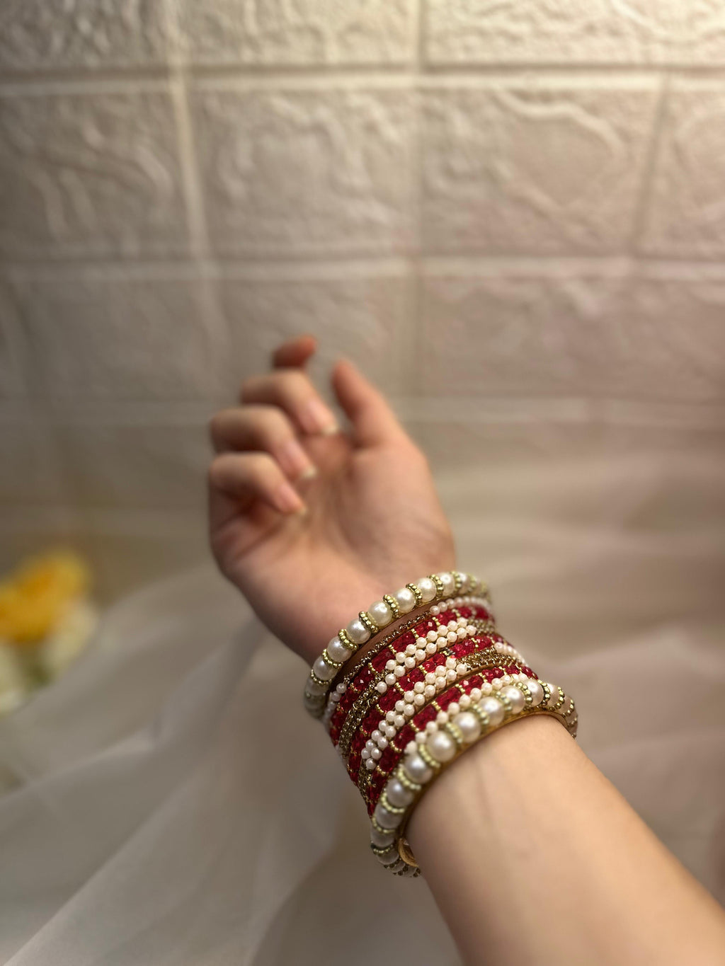 Moti Bangles (Red)