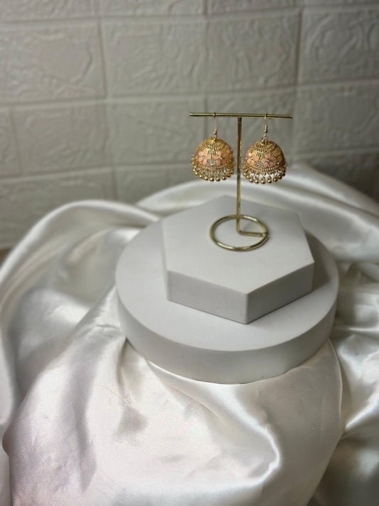 Katoori Jhumki (Peach)