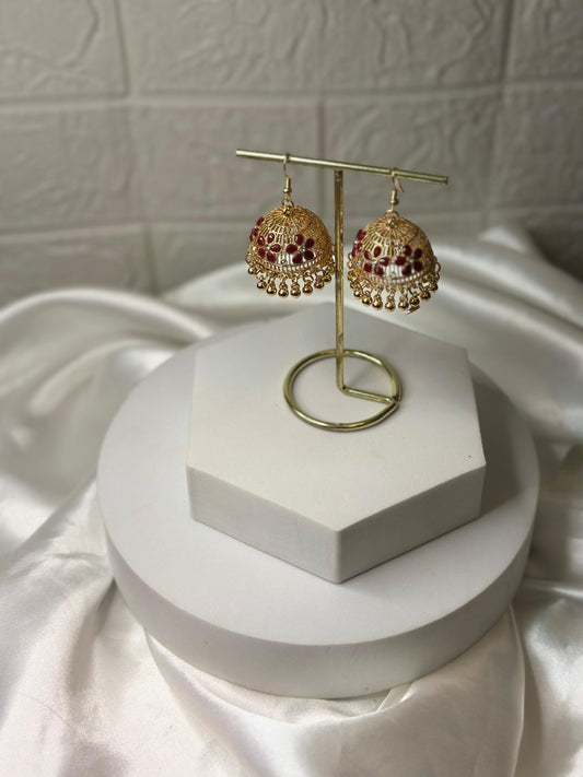 Katoori Jhumki (Maroon)