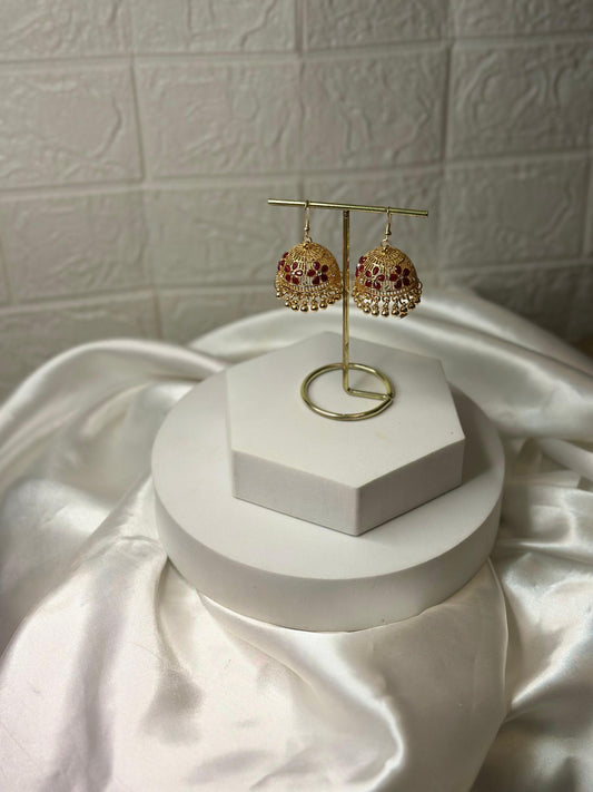 Katoori Jhumki (Maroon)