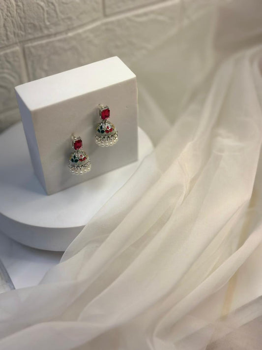 Nayab Jhumki (Red and Green)