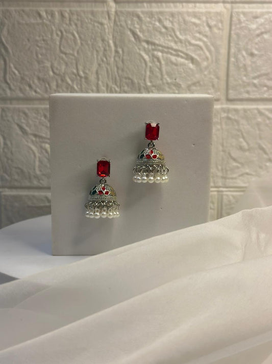 Nayab Jhumki (Red and Green)