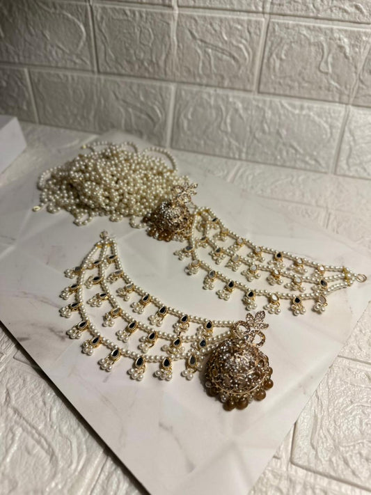 Mehwish-khass gold and brown with saharay