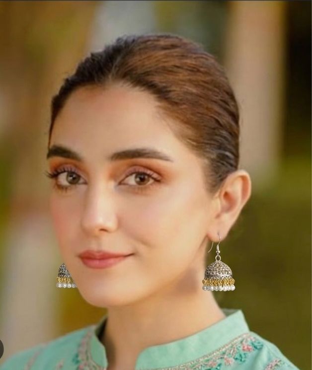 dotted Jhumki (Silver with gold rings and white moti)