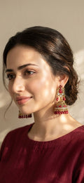 Nani ki jhumkiyan khass collection-gold and maroon