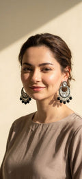 Sultana chandbali khass collection-silver and black 2