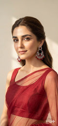 Sultana chandbali khass collection-silver and maroon