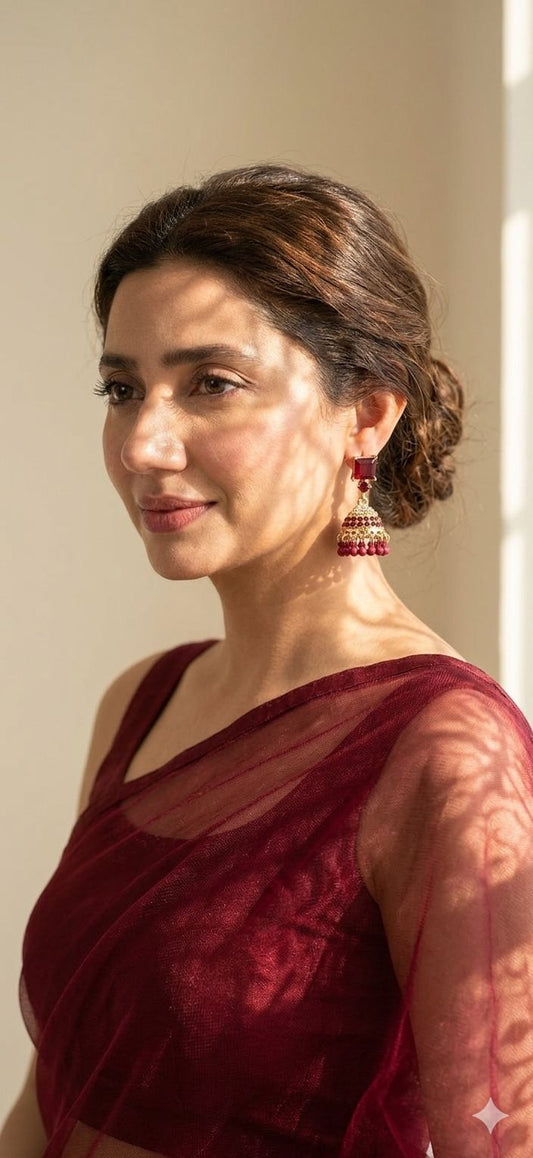Zeenat jhumki khass collection-gold and maroon
