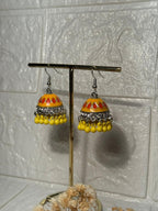 Maya Ali Silver Jhumki (Yellow and Orange)