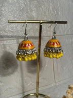 Maya Ali Silver Jhumki (Yellow and Orange)