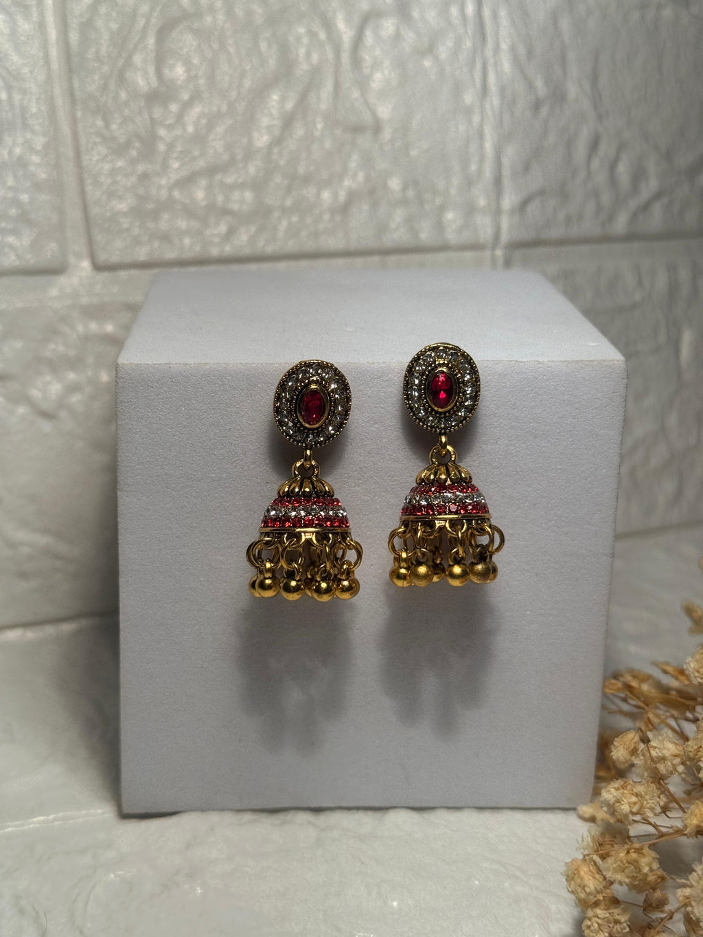 Royal Oval Drops (Gold and Pink)