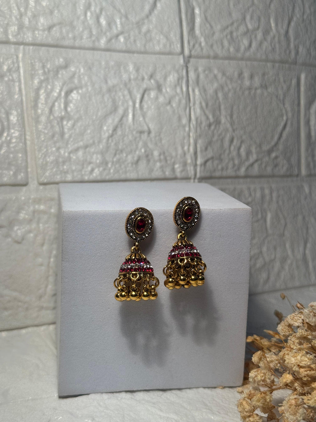 Royal Oval Drops (Gold and Pink)