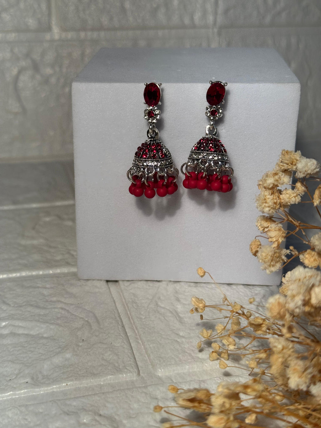 Zanaib Jhumki (Maroon)