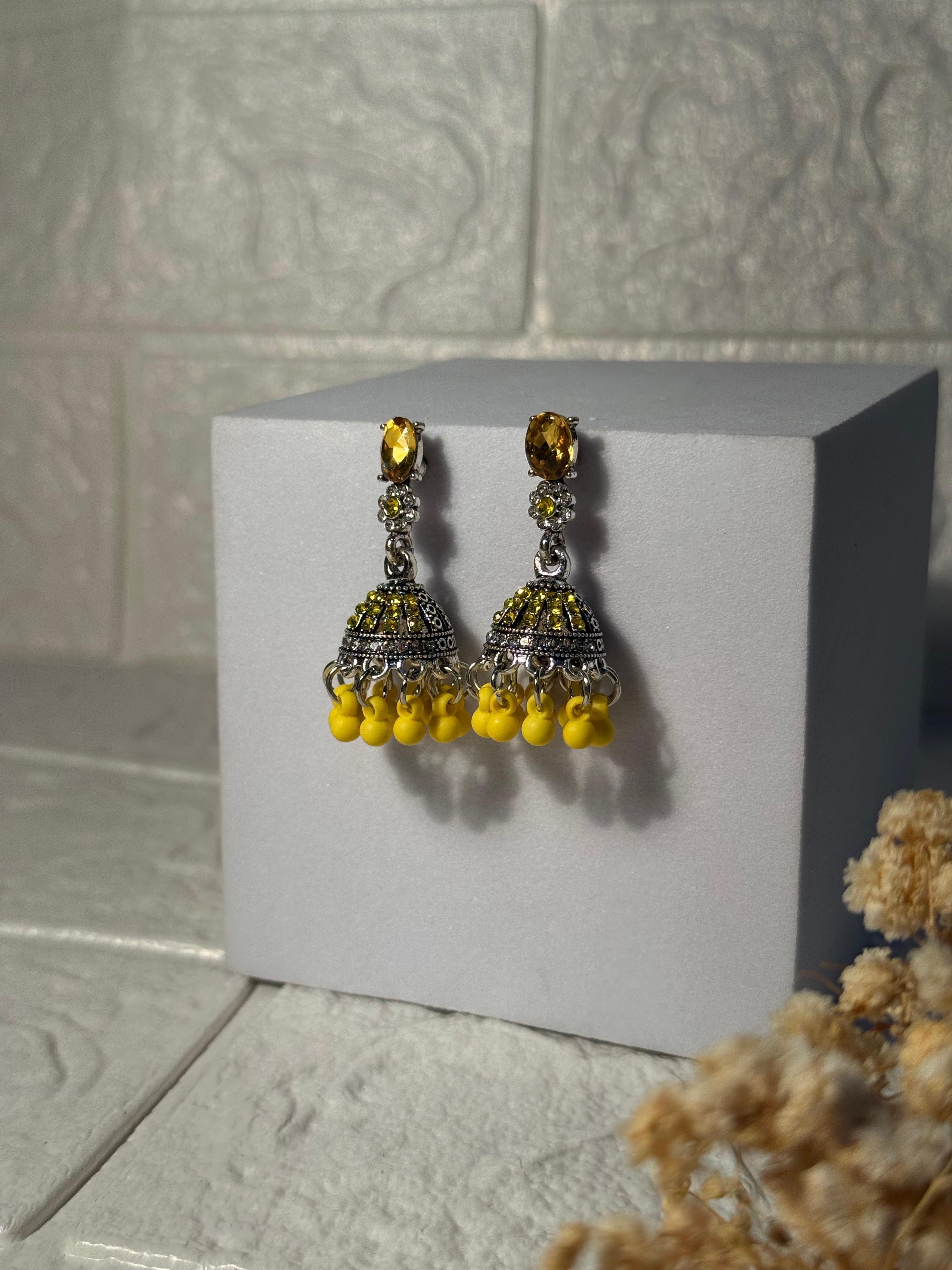 Zanaib Jhumki (Yellow)