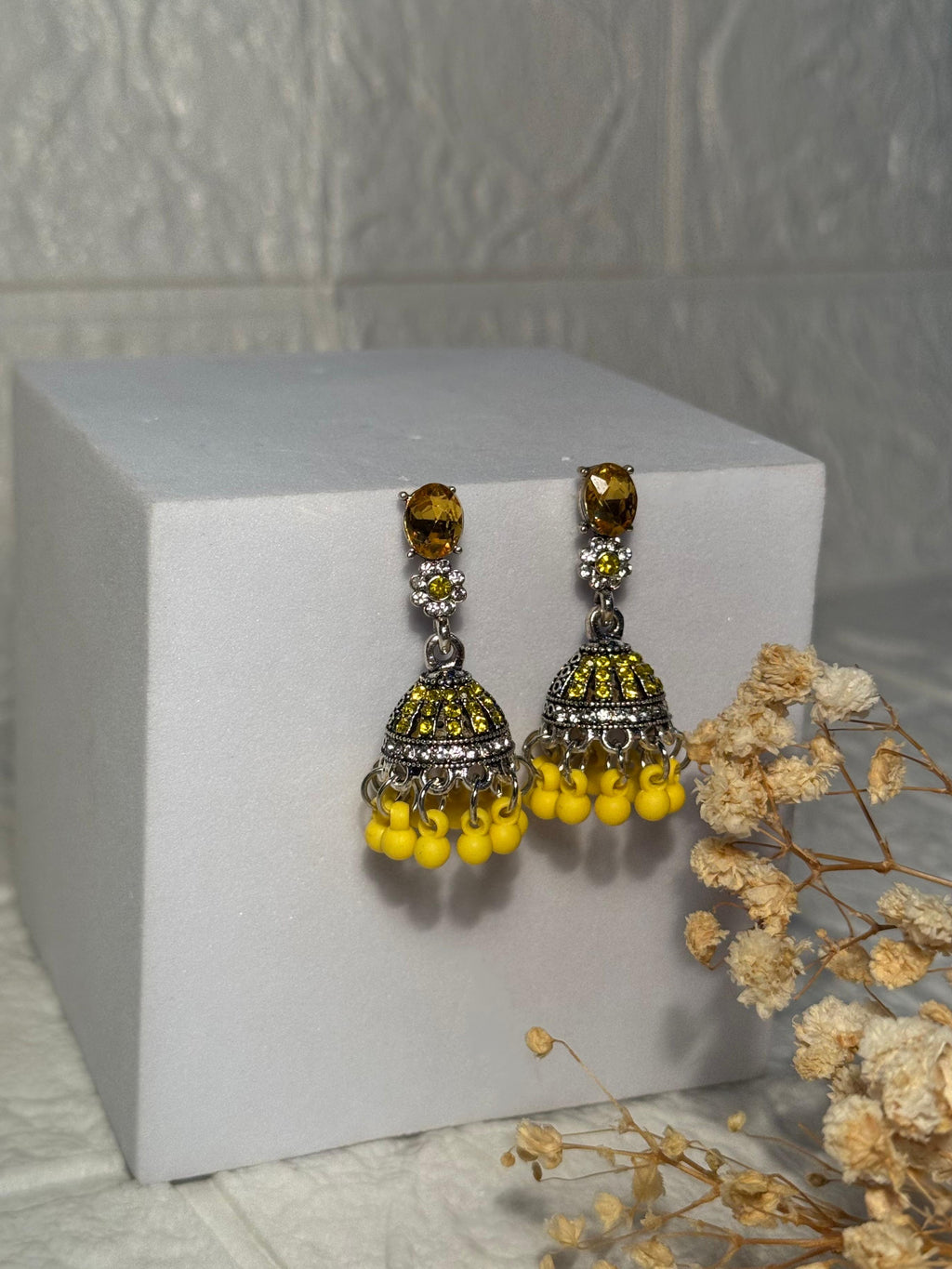 Zanaib Jhumki (Yellow)