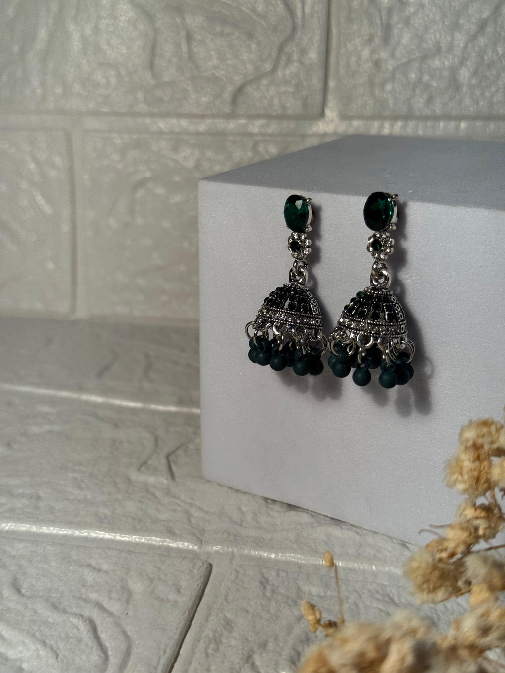 Zanaib Jhumki (Green)