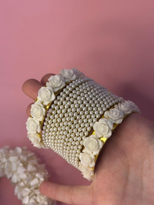 Phool and pearl bangle