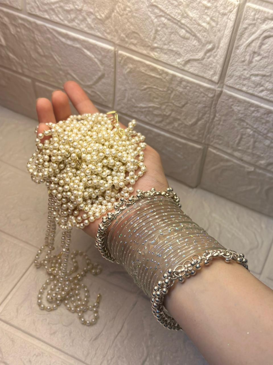 raindrop bangle clear with ghungroo