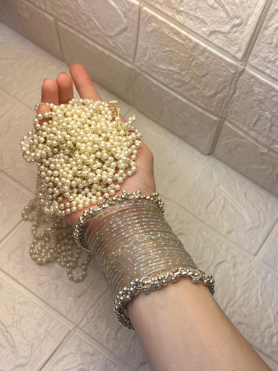 raindrop bangle clear with ghungroo