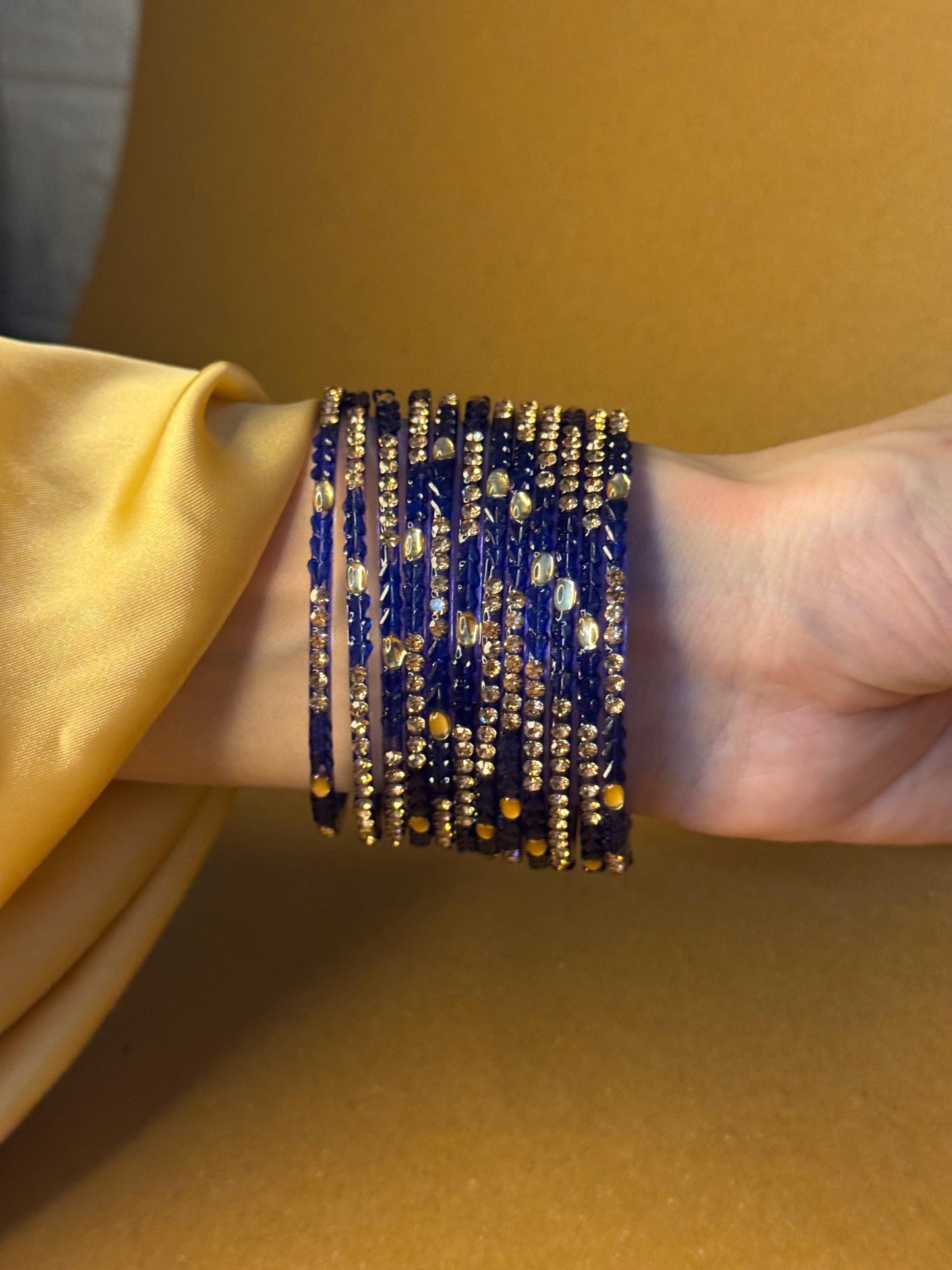 Raindrop bangles (nageena)-blue