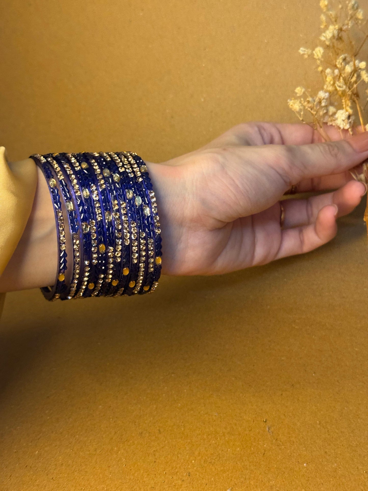 Raindrop bangles (nageena)-blue