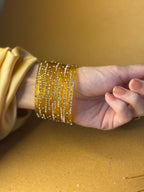 Raindrop bangles (nageena)-yellow