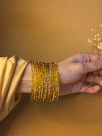 Raindrop bangles (nageena)-yellow