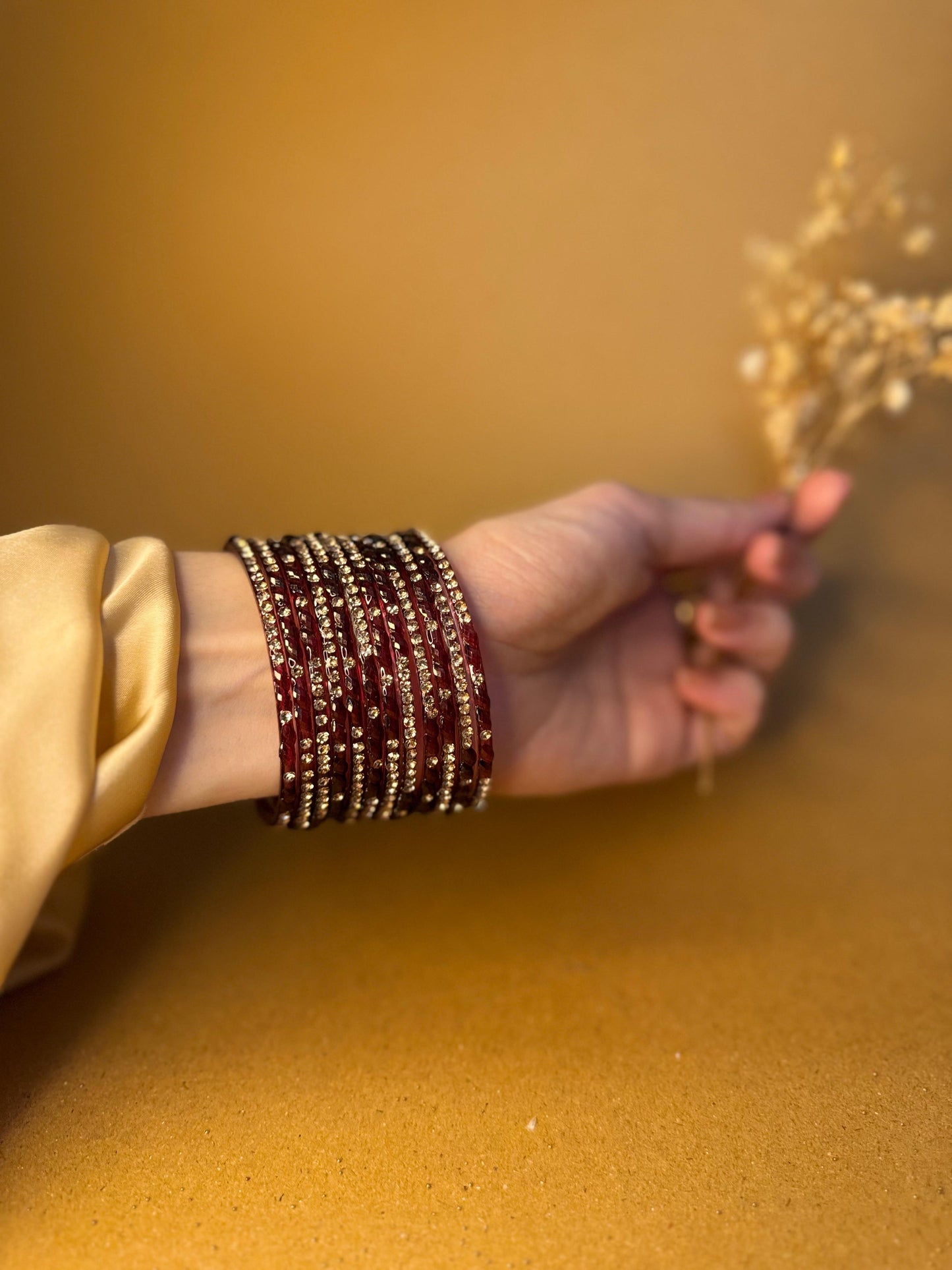 Raindrop bangles (nageena)-wine