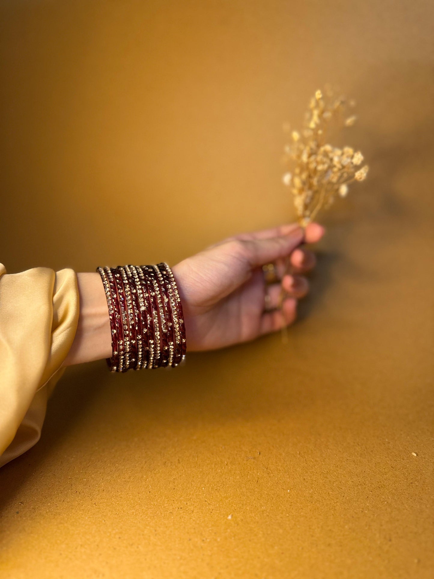 Raindrop bangles (nageena)-wine