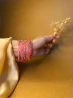 Raindrop bangles (nageena)-light pink