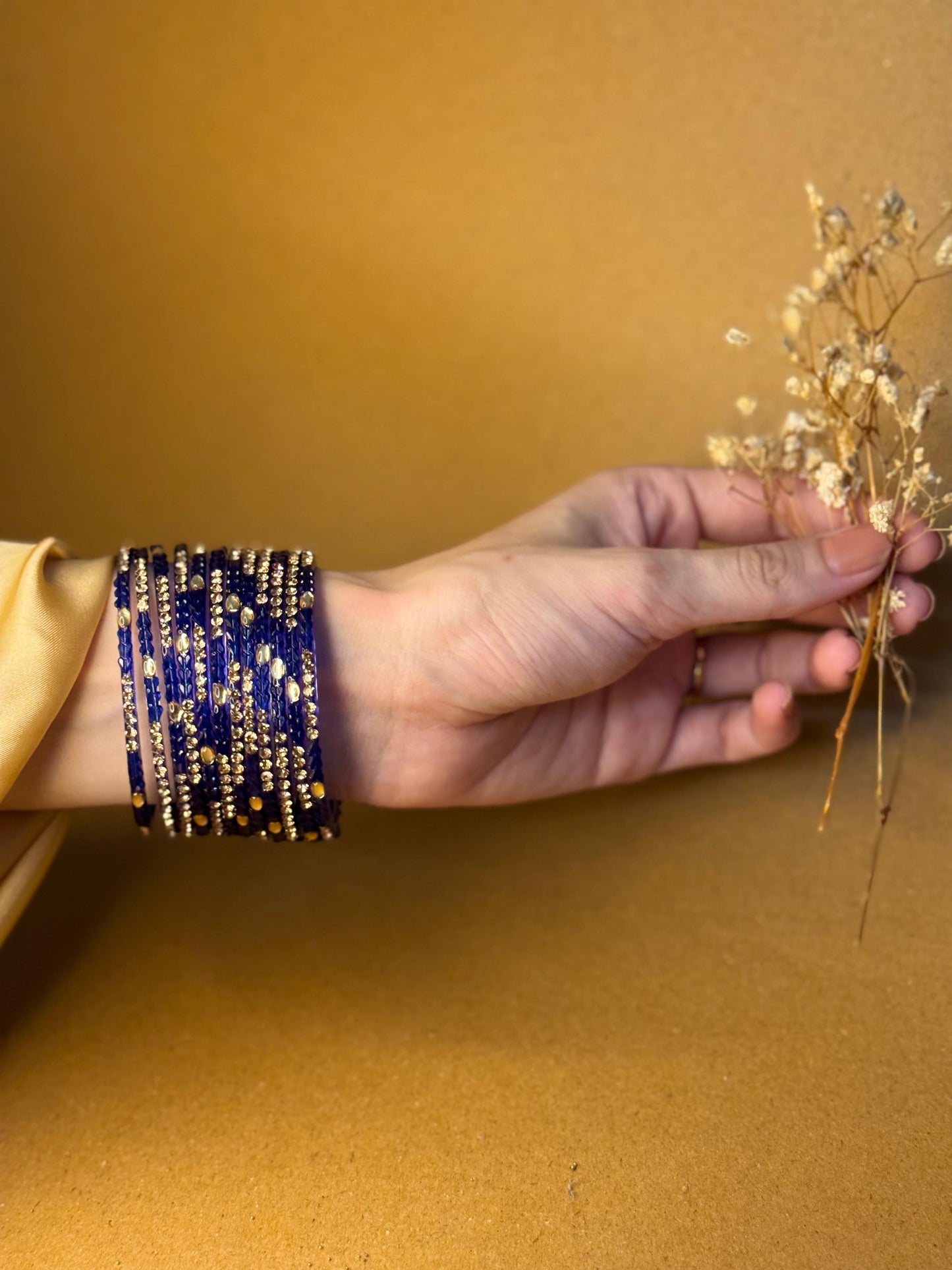 Raindrop bangles (nageena)-blue