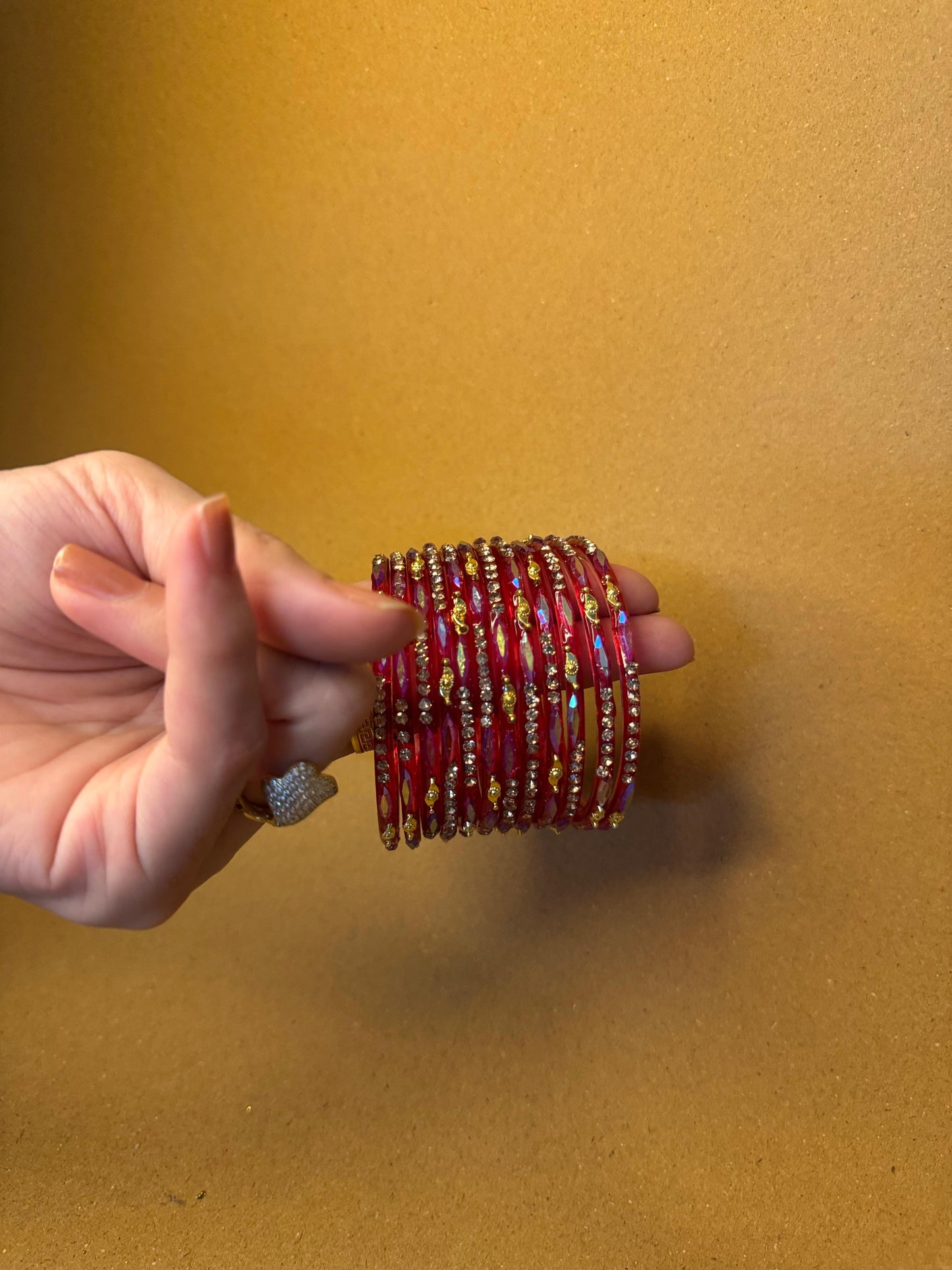 Raindrop bangles (nageena) - holographic