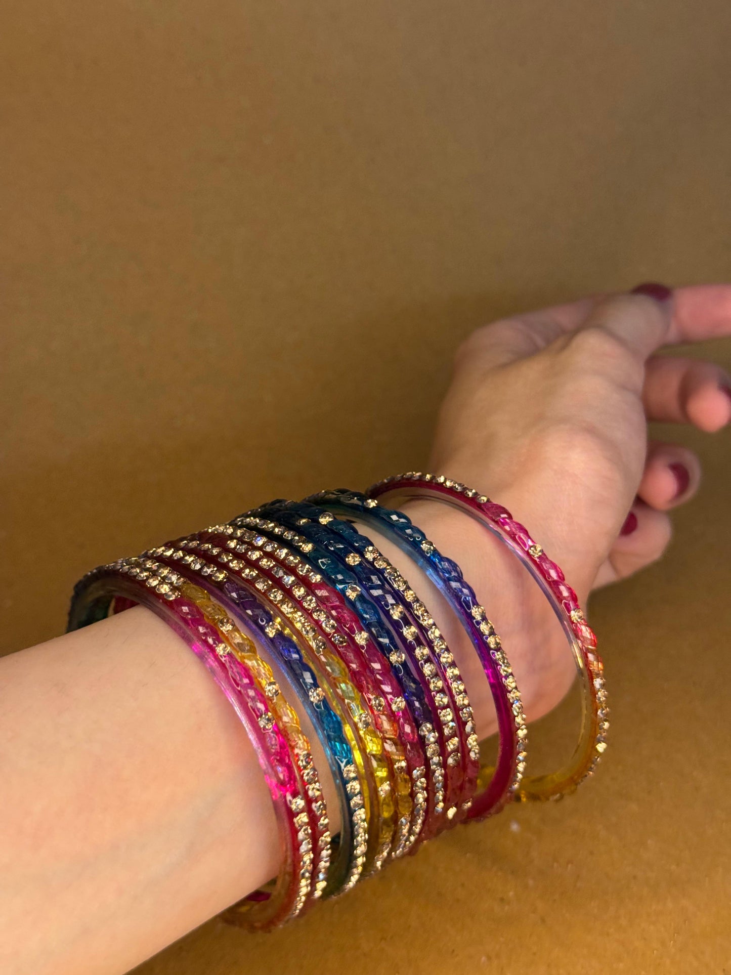 Raindrop bangles (nageena) - multi