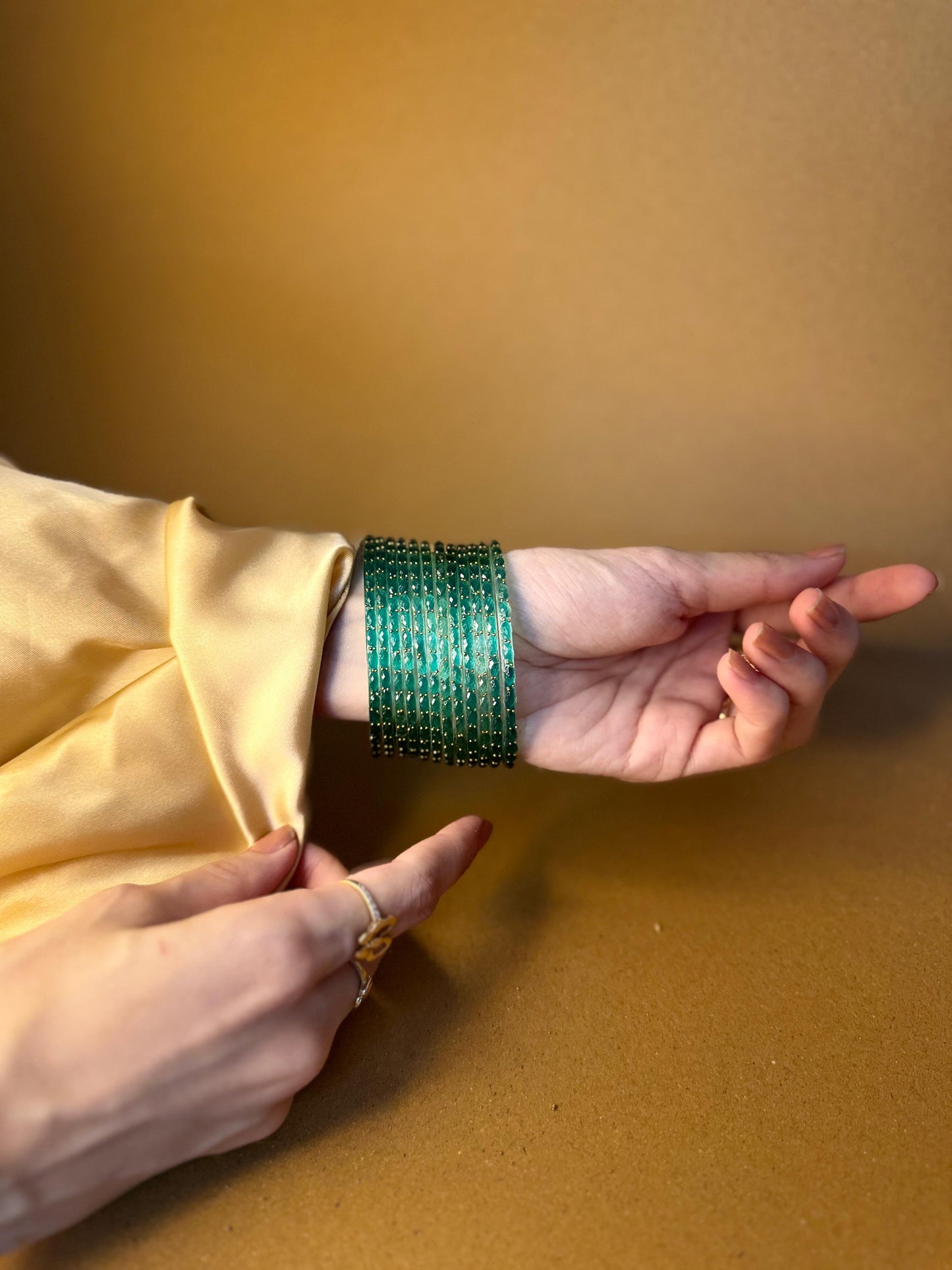 Raindrop bangles (nageena) - turquoise