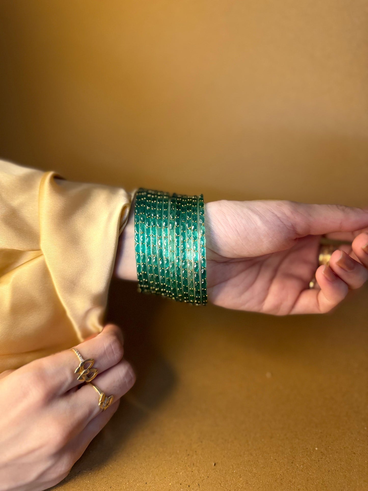 Raindrop bangles (nageena) - turquoise