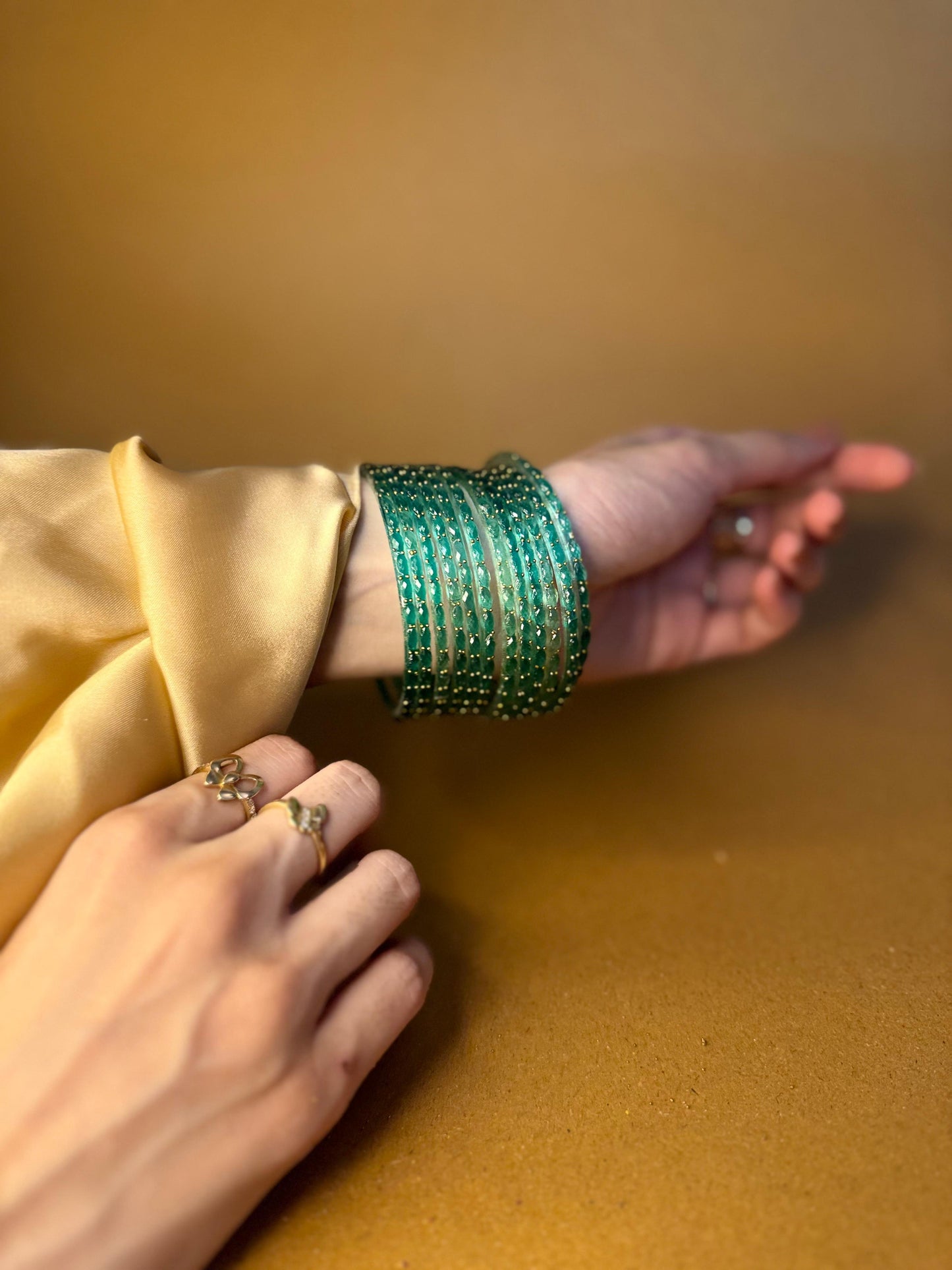 Raindrop bangles (nageena) - turquoise