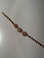 Trio floral bracelet gold and pink