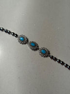 Trio floral bracelet silver and blue