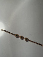 Trio floral bracelet gold and green