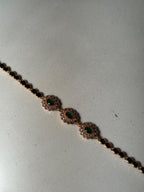 Trio floral bracelet gold and green